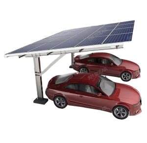 Rainproof Single-Post Carport with Photovoltaic System and Solar Mounting System