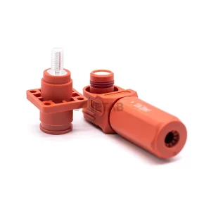 Reliable 200A Single Core Energy Storage HV Connector 8mm Red Housing IP67 Waterproof Plug Socket