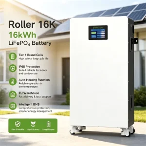 Residential Solar Backup 51.2V 16kWh Lithium Battery LiFePO4 IP65 Waterproof Auto Heating Tier 1 Cells EU Warehouse