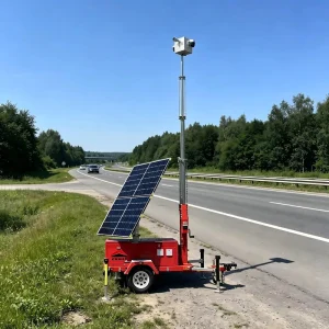 Rotation Solar Powered Surveillance Trailer With 2 Solar Panels for Remote Area Monitoring