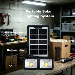 Rural Household Portable Solar Lighting System 4800mAh Large Capacity Battery 4W6V Solar Panel Farm Power Supply