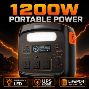 S1200 Portable Power Station 1200W LiFePO4 Solar Generator 1.5H Fast Charging UPS Home Backup Emergency