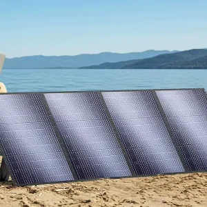 S200 200W Black 4-Piece Portable Foldable ETFE Solar Panel with 24% Efficiency for Power Stations, Camping, and RVs