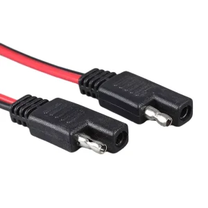 SAE Connector Power Cord Cable 2-Pin SAE-to-SAE Extension for Solar Panels Copper Conductor PVC Insulation