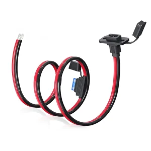 SAE Connector Socket Solar Sidewall Port Power Cable with 15A Fuse for Solar Generator Battery Charger