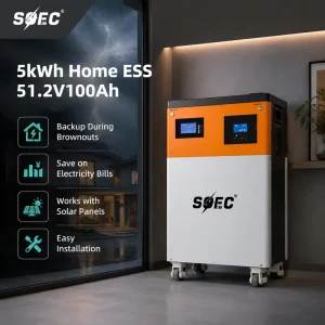 SOEC 5kWh 51.2V Complete Off Grid Solar Energy Storage System 5kW Inverter LiFePO4 Battery Backup No Blackouts Home Power