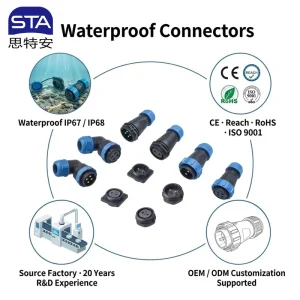 SP28 Aviation Plug Plastic IP68 Waterproof Electrical Outdoor LED Circular Connector 2/3/4/5/6/7/9/10/12/14/16/19/22/24/26 Pin