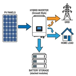 SPF Split IP65 Off-Grid Solar Energy Storage System 4-12KW LiFePO4 Battery 16KWh 48V/51.2V Inverter WiFi/GPRS