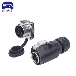 STA LP24 IP67 防水太阳能电缆连接器 电气线 M24 连接器 2 3 4 针可锁定设备插头 PBT 5A 航空航天