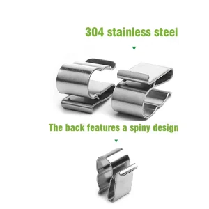 SUS304 Stainless Steel Solar Cable Clips Corrosion Resistant PV Wires Fasten Clamps Quick Install Suitable for 6mm² Wires