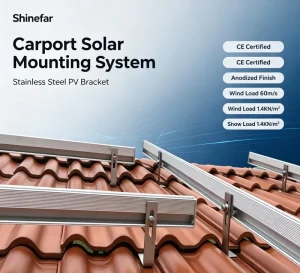 Shinefar Carport Solar Panel Mounting Brackets Aluminum Alloy Photovoltaic CE Certified Anodized Surface Wind Load 60m s Snow