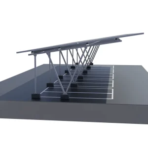 Silver Anodized N-Type Three-Column Solar Carport Racking System Tilt 0-60 Degrees Wind 60 m/s