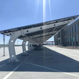Single Column Solar Carport Mounting System Aluminum PV Parking Structure for Residential Applications