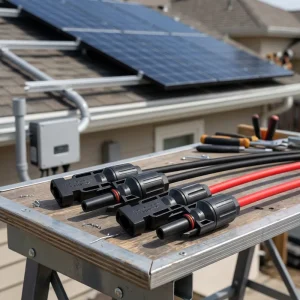 Single Core Solar Connection Cable Stranded Tinned Copper Nylon Insulation 1500V DC With PV Connector Photovoltaic Power Cable