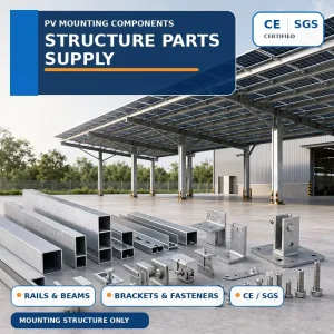 Single Row Solar Carport Mounting Structure Prefabricated Steel System for Commercial Parking