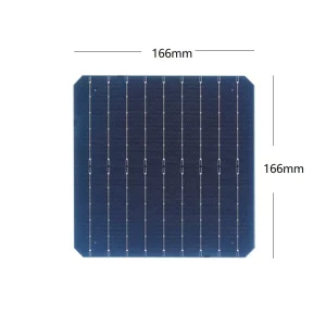 Single crystal Silicon Solar Cell 9 Lines 166mm*166mm 22% Efficiency Grade a 6.28W Double sided Factory