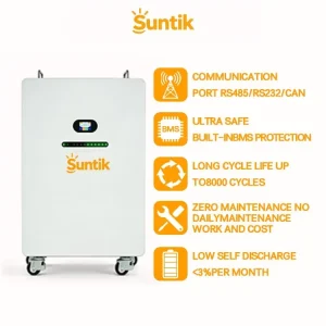 Smart BMS LiFePO4 51.2V 30kWh 600Ah Stackable Rack-Mounted Off-Grid Hybrid Grid Split Home Energy Storage System IP65 CAN WiFi