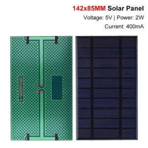 Smart Electronics 400mA 5V 2W Solar Cell Solar Panel Phone Charger 142mm*85mm Polycrystalline Silicon