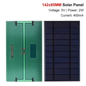 Smart Electronics 400mA 5V 2W Solar Cells Solar Panel Phone Charger Home Improvement 142mm*85mm Polycrystalline Silicon