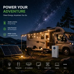 Smart Energy Storage System LiFePO4 Battery 51.2V 300Ah 15kWh Solar Backup Power with Smart BMS Monitoring RS485 Communication