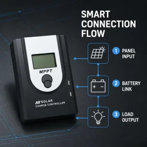 Smart MPPT Solar Charge Controller with Optional Bluetooth 12/24/48V Auto 30A for Home RV Off-Grid Solar Power System