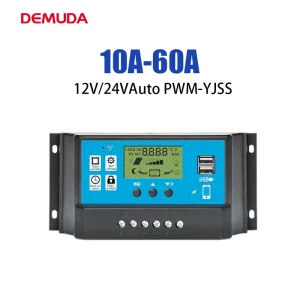Smart Solar Panel Controller Regulator 12V 24V DC Output 10A 20A 30A 50A 60A Manual PWM