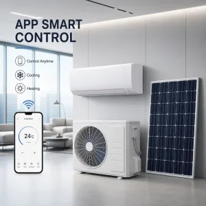 Smart WIFI 12000BTU Solar Air Conditioner Hybrid AC/DC Dual Power Input Cooling Heating No Inverter