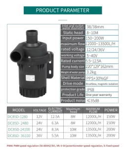 Solar 12v Fountain Dc Controller Pond Irrigation Tank 24V Wave Submersible Water Pump