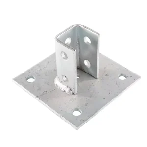 Solar Accessories Slotted Galvanized Steel Single Unistrut Channel Post Base