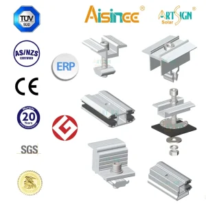 Solar Accessories and Installation Components Aluminum 6005-T5 Solar Clamps Solar Panel Mounting Bracket for Roof Art Sign