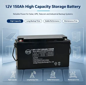 Solar Battery, 12V 150Ah Deep-Cycle Lead-Acid Battery for Solar Systems