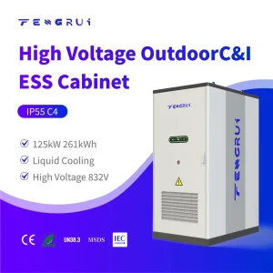 Solar Battery 261kWh 125kW LFP Lithium Battery Cabinet Power Bank for EV Charging Station Renewable Energy Charging Solution