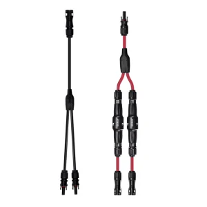 Solar Cable Harness 2 to 1 with Fuse Connector 6mm Copper Tinned XLPE IP68 TUV ETL Certificate