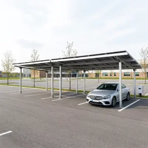 Solar Carport Mounting System with Aluminum Frame for Solar Panel Installation and Vehicle Protection