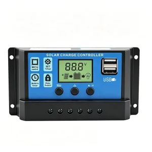 Solar Charge Controller PWM Intelligent Two USB DC 12V 24V 10A 20A 30A Lead-Acid Battery Charger 2 USB 5V 2A for Outdoor Travel