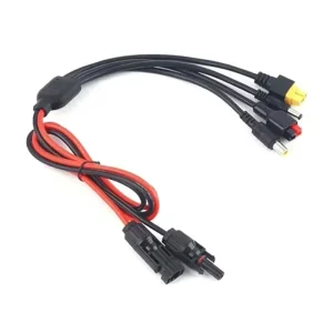 Solar Charging Cable 4 in 1 Power Station Adapter Oxygen-free Copper Wire Stable Current for Solar Panels Power Stations