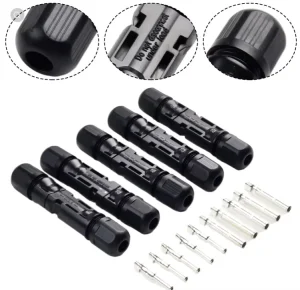 Solar Connector Terminal IP67 Waterproof 2.5mm² 4mm² 6mm² 30A 1000V PV DC Solar Panel Cable Anti-Backflow Tinned Copper