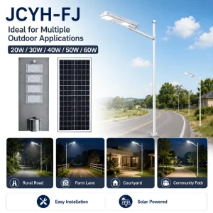 Solar DC LED Road Street Light IP66 CCC CE RoHS Certified LiFePO4 Battery Aluminum Plastic 50W