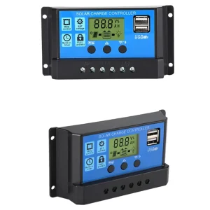 Solar Energy Controller 12V 24V PWM Dual USB Output 96W Max PV Power 24H Work Time Universal Charging Control Photovoltaic