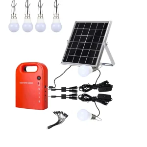 Solar Energy Home Lighting System with 4 LED Bulbs