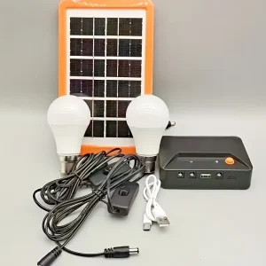 Solar Energy Kit 3W Solar Panel 4000mAh Lithium Battery IP65 Waterproof LED Lighting System for Garden Road Use +2LED Bulbs