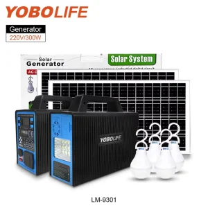 Solar Energy Lighting System with 240Wh Lithium Battery Storage for Home and Outdoor Camping
