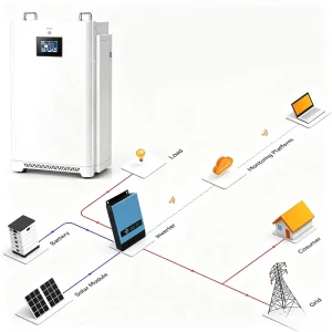 Solar Energy Storage Battery Split IP65 51.2V 300Ah LiFePO4 Pack 15kWh 8000 Cycles Overcharge 95% Charge Efficiency