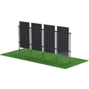 Solar Farm Fence Structure Vertical PV Panel Mount Bracket System for Ground Installation