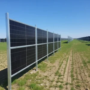 Solar Fence Brackets and Photovoltaic Fence System, Hot-Dip Galvanized Steel and Aluminum, Dual Land Use