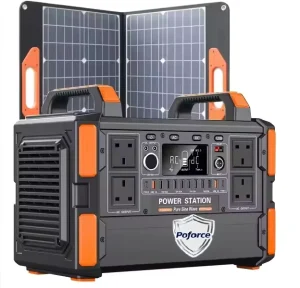 Solar Generator 200W-2500W Pure Sine Wave LiFePO4 Portable Power Station with Solar Panel Flashlight & Type C for Outdoor Use