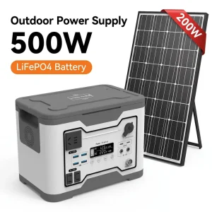 Solar Generator 500W LiFePO4 Portable Power Station Modified Sine Wave 220V AC Emergency Backup Home Off-Grid Outdoor Camping