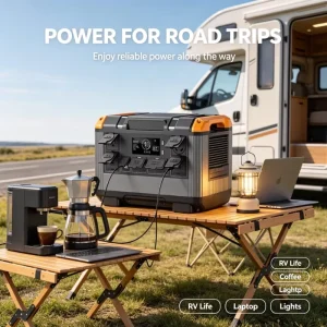 Solar Generator Set 2400W Powerstation LiFePO4 230V US Plug Portable Power Station for Outdoor Emergency