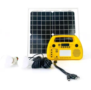 Solar Home Appliance Lighting Kit with FM and Wall Light