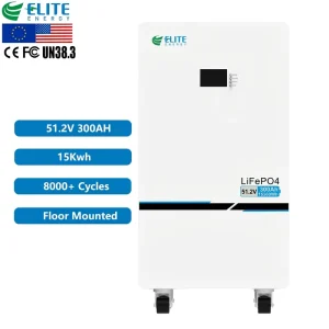 Solar Home Energy Storage System Battery 15KWH 51.2V Lithium Ion LiFePO4 Batteries 48V 300AH Rechargeable Deep Cycle BMS Li Cell